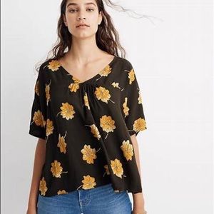 Madewell Forest Green and Yellow Rhyme Top